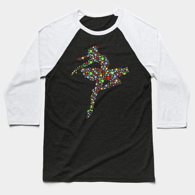 Ballerina Dancing Baseball T-Shirt by LetsBeginDesigns